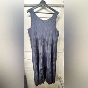 Eileen Fisher Charcoal Textured Midi Dress